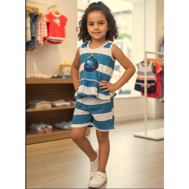 Conjunto Infantil Feminino Sortido 2 a 6 Anos Roupa Menina Leve Confortável Tecido Suede Promoção
