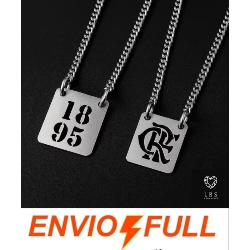 Cordão Colar Escapulário Fla Em Aço Inox Masculino Feminino