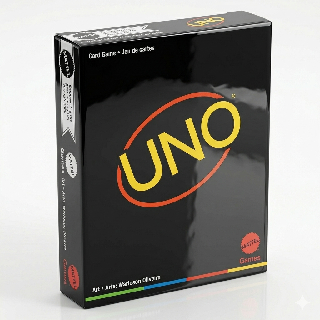 UNO Preto Minimalista Black Edição Limitada Jogo de Cartas Baralho Alta Qualidade Genérico Mattel