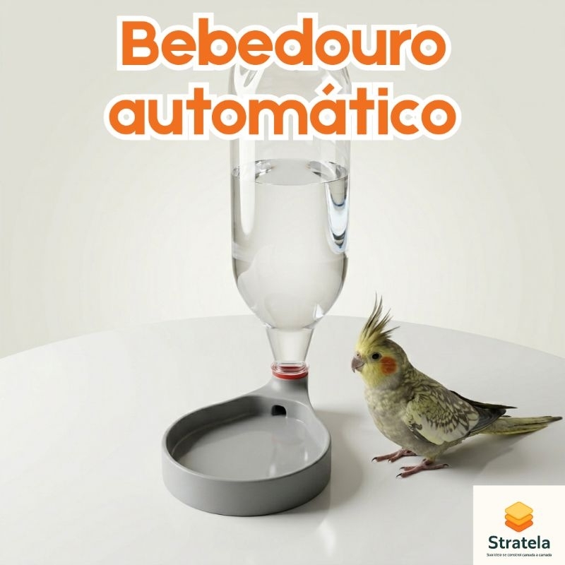Bebedouro automático para pássaros calopsita periquito arara