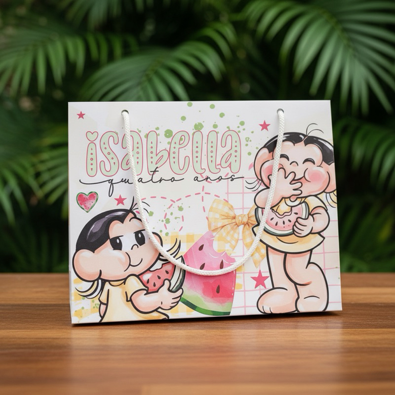 Sacolinha Personalizadas Magali aquarela |Lembrancinha Festa aniversário InfantiL