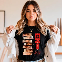 Camiseta Preta Enhypen olhos 100% algodão