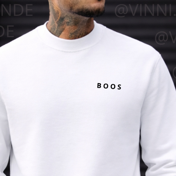 Moletom Masculino Bege BO0S Minimalista Premium Conforto Casual Luxo Top