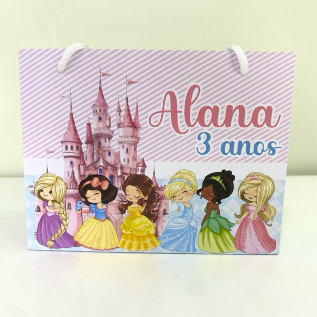 PEGUE E MONTE - Princesas Cute - Princesas da Disney Sacolinha Personalizada | Lembrancinha Aniversário - Festa Infantil