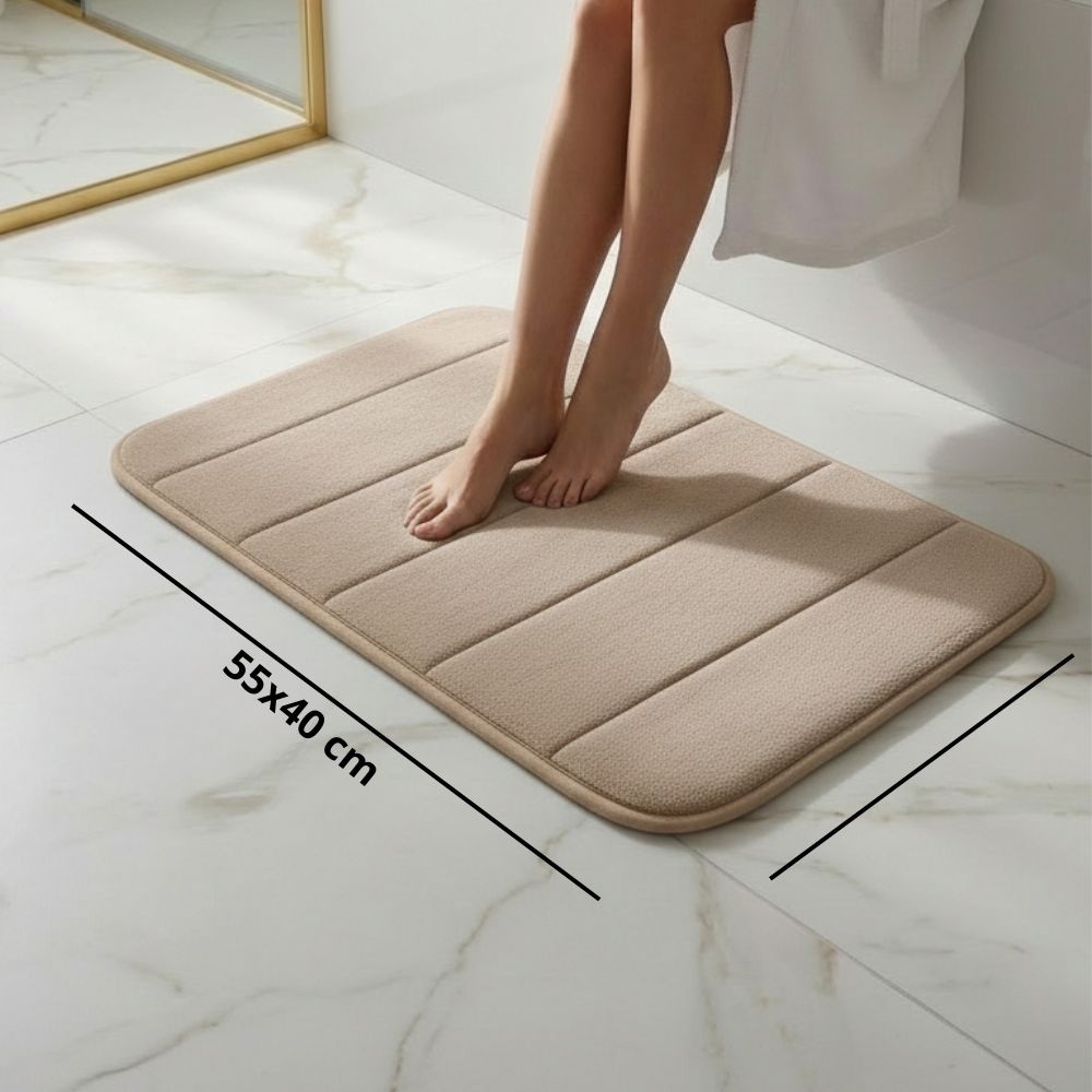 Tapete Banheiro Absorvente Antiderrapante 40x55cm Marrom Construmarcas