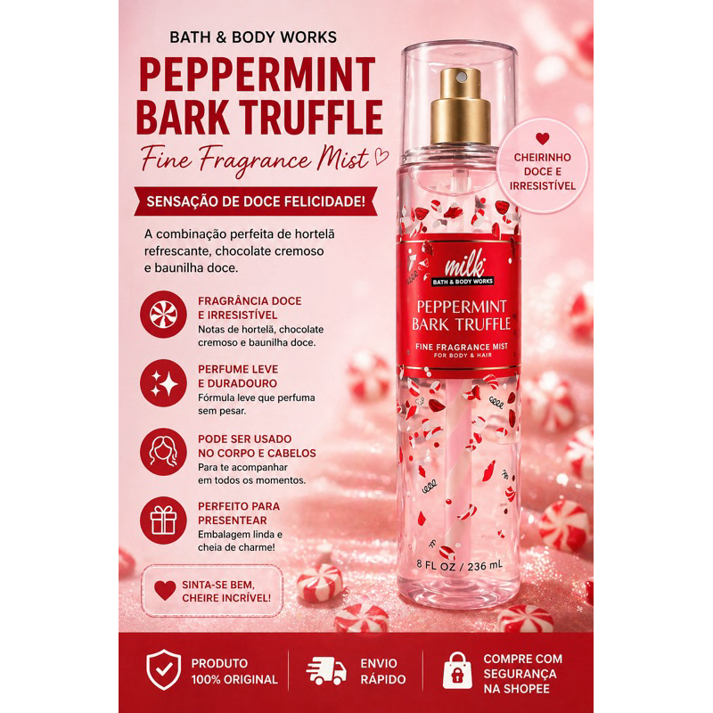 ✨ Body Splash Bath & Body Works Peppermint Bark Truffle 236ml ✨