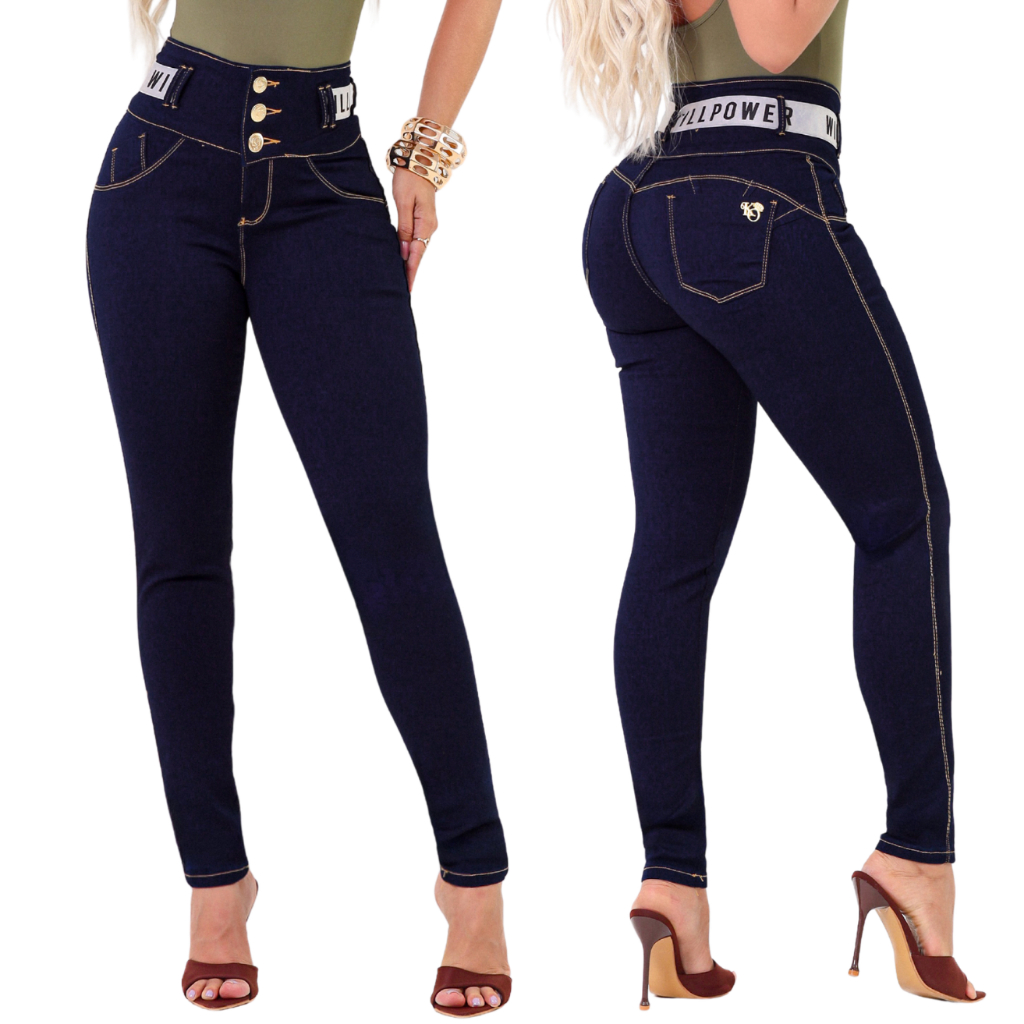 Calça Jeans Skinny Feminina Levanta Bumbum Cintura Alta Blogueira Premium Modeladora Levanta Bumbum Cintura Alta