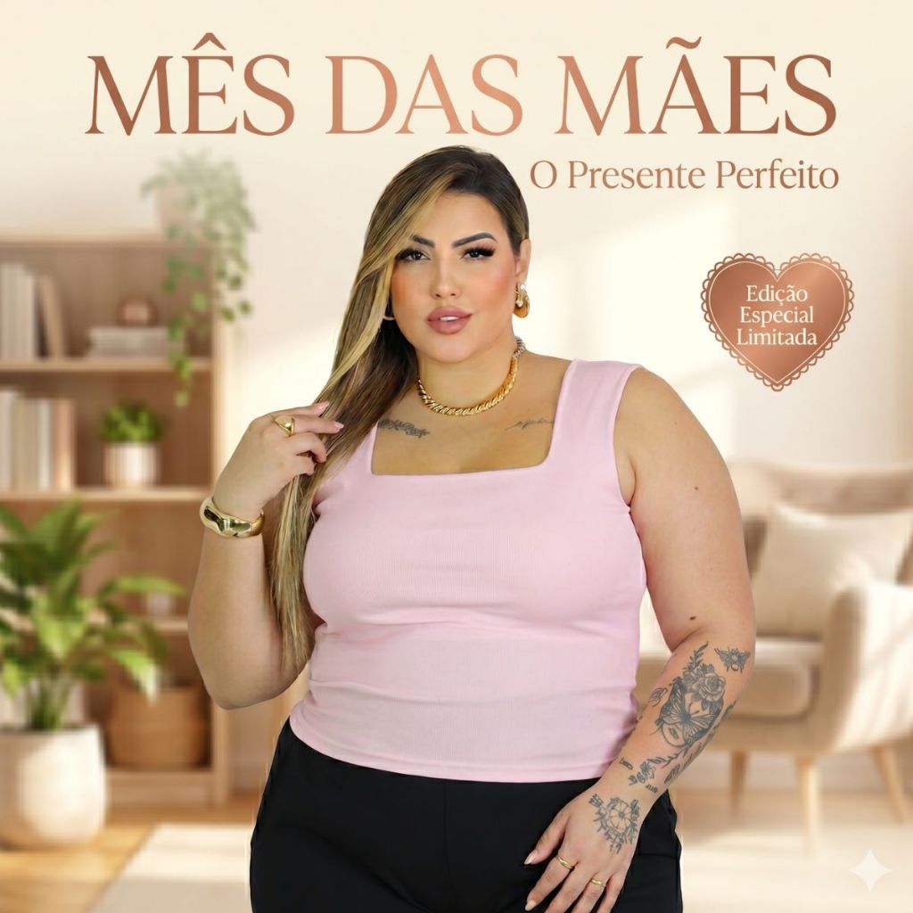 Blusa Regata Plus Size Social Chique com Gola Quadrada Verão Moda Feminina Plus Size Blusinha Lisa Ribana Canelada Forro