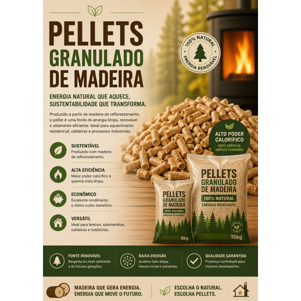 PELLETS DE MADEIRA GRANULADO DE MADEIRA NATURAL- AREIA ECOLÓGICA PARA GATOS, COELHOS E ROEDORES - PRÁTICA, HIGIENICA