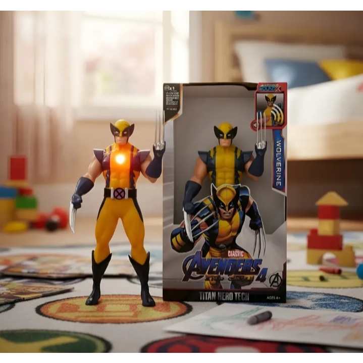Boneco Wolverine X-men Articulado Grande 30 Cm Com Luz E Som
