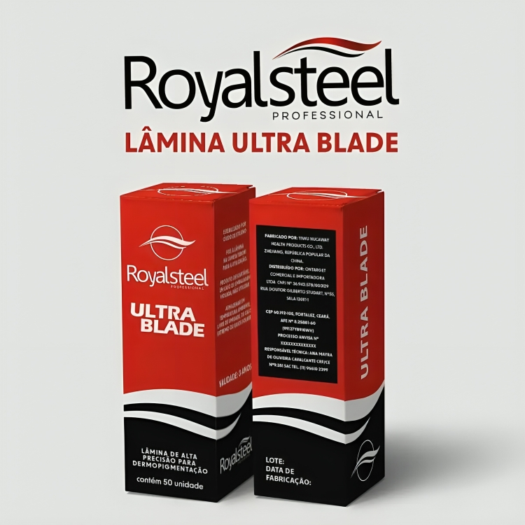 Lâmina 14 Pontas 0.18mm Chanfrada/vermelha Ultra Black- Royal Steel (Cx .50)