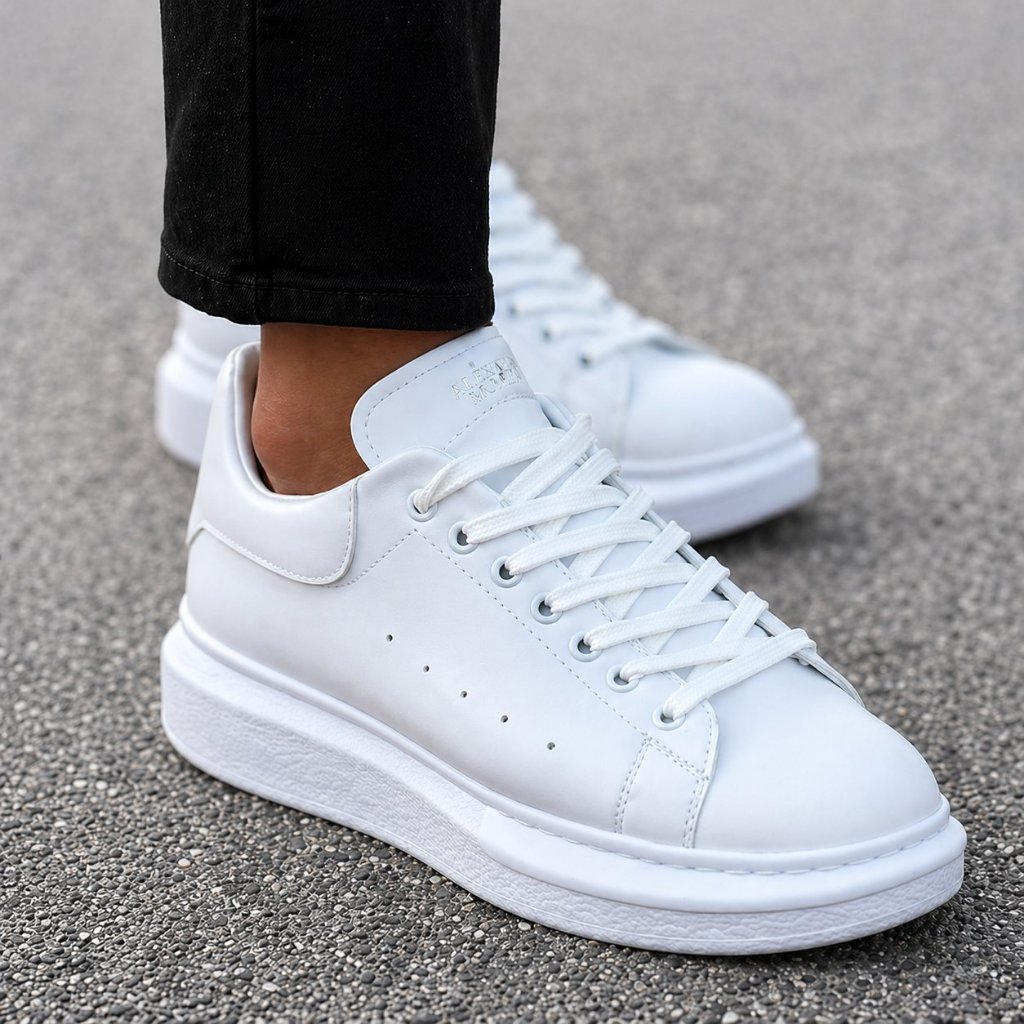 Tenis Masculino Casual Sneakers Branco Preto Sola Alta 5cm Oversize Fique Mais Alto Numeração 45 46