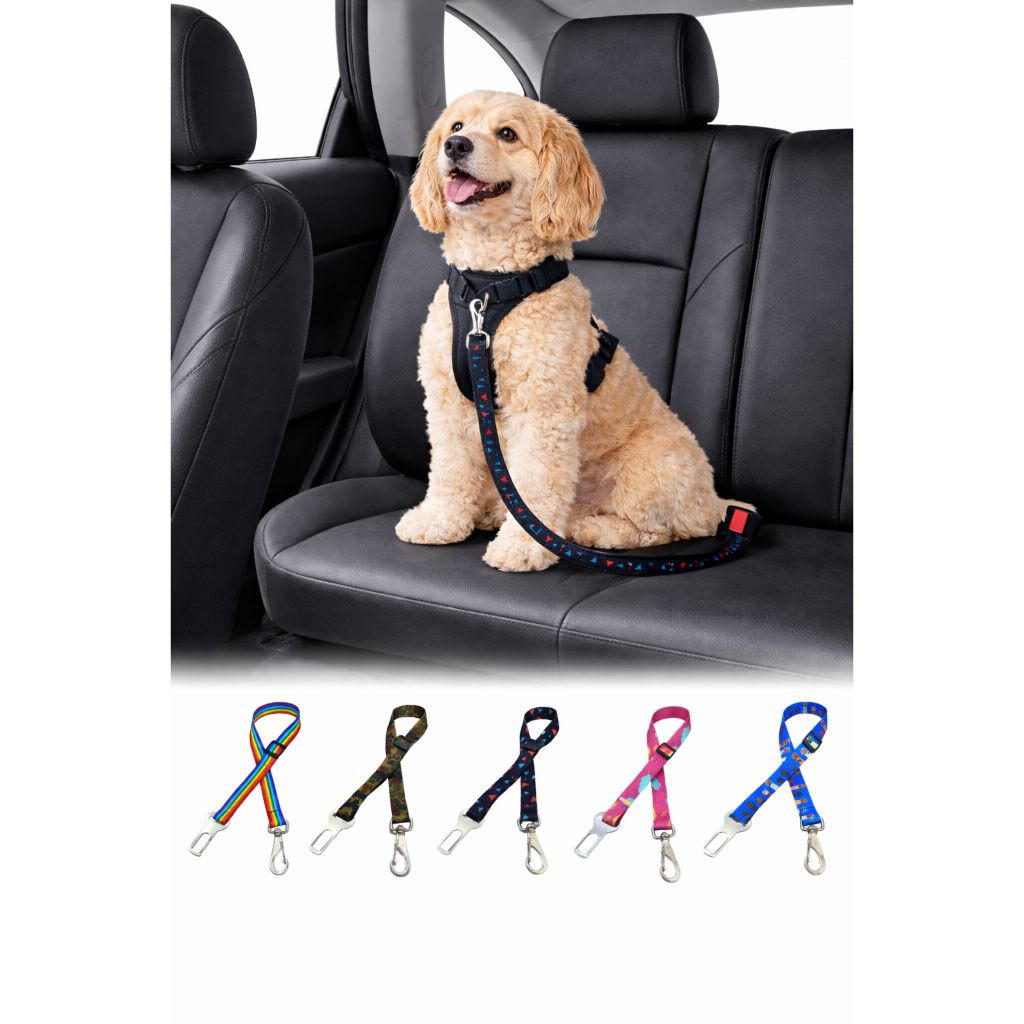 Cinto De Segurança Pet Universal Compativel Com Todos Veículos Para Cães e Gatos Viagens Banho Tosa