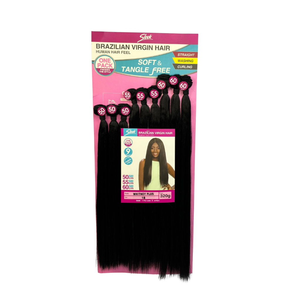 Cabelo Whitney Plus Idêntico Ao Humano Bio Fibra Na Tela Liso Fibra 320gr Rebecca Sleek 60cm