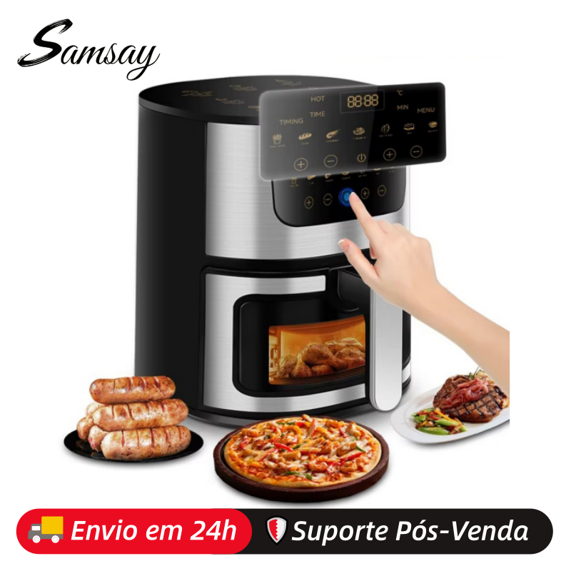Fritadeira Elétrica Air Fryer 7l Fritadeira Sem Óleo 110v/220v 9 Funções 1800w Air Fryer Digital Fritadeira