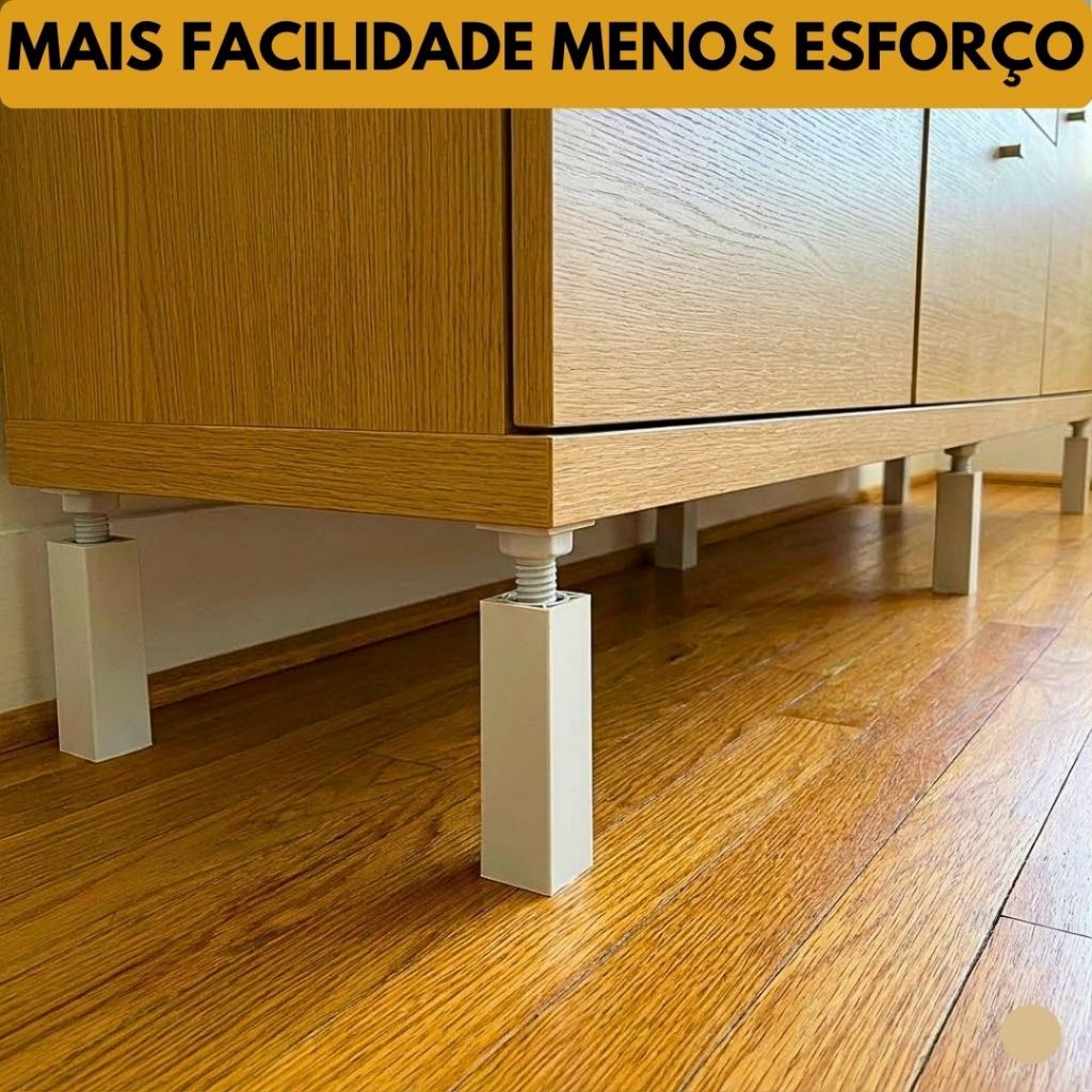 Pé Regulável 8/6/4 Nivelador Ajustável Móveis Armário Casa Montagem Marcenaria Obra Deposito