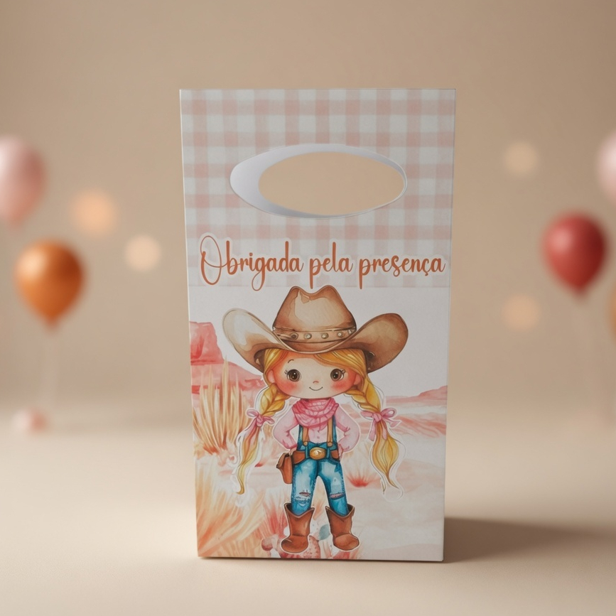 Sacolinha P Boiadeira Coutry/Para Festa Infantil/Lembrancinha para Aniversário/Decoração