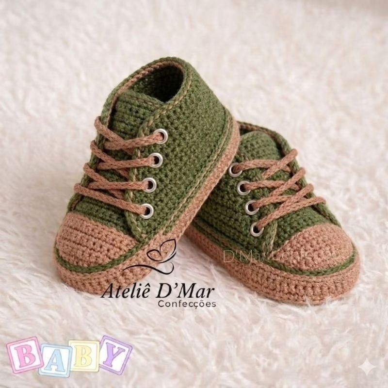 Tênis/sapatinho em Crochê Starzinho/ sapatinho para bebê de crochê