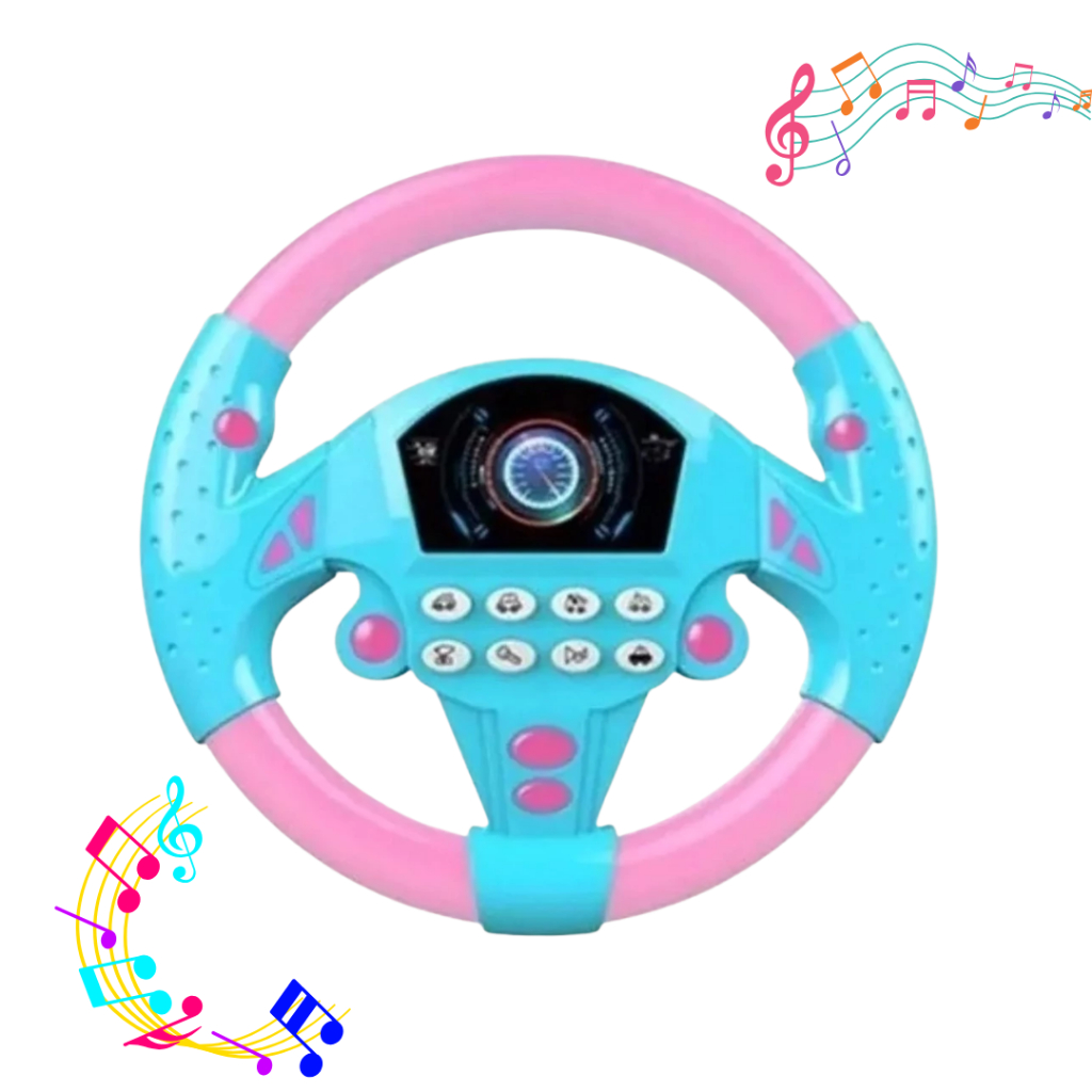Volante Educativo Brinquedo Musical Infantil Interativo Com Sons ROSA