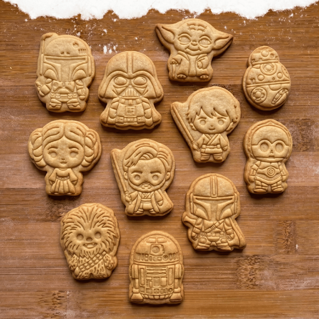 Kit 11 Cortadores de Biscoito Star Wars | Molde Confeitaria Darth Vader Yoda Baby Yoda Mandalorian