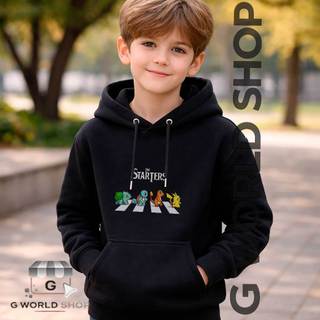 Moletom Com Capuz Estampado Pokemon The Starters Blusa de Frio casado Flanelado Inverno Qualidade Premium