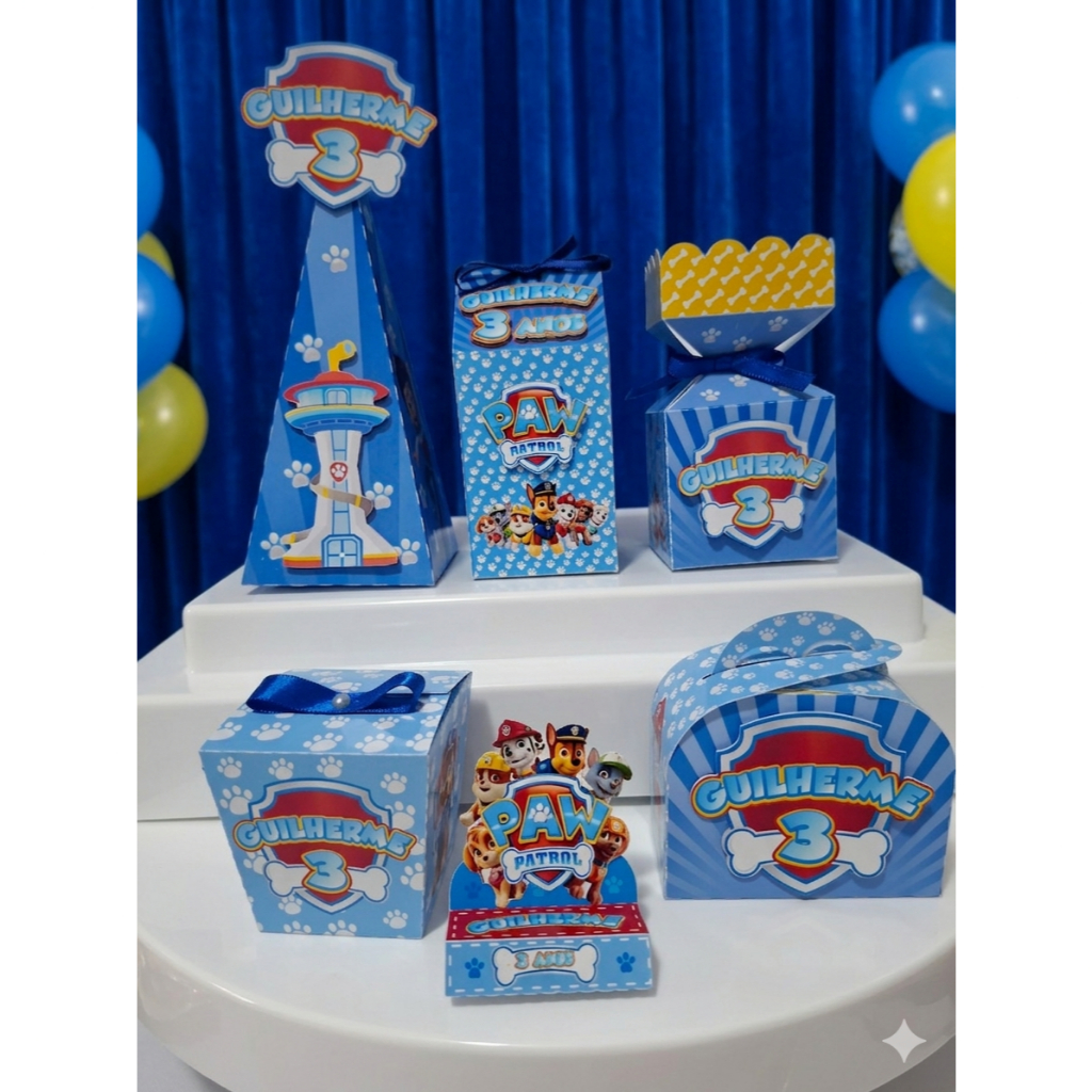 Caixinha Patrulha canina personalizada lembrancinhas para festa infantil decoração aniversário  Kit 5 caixinhas