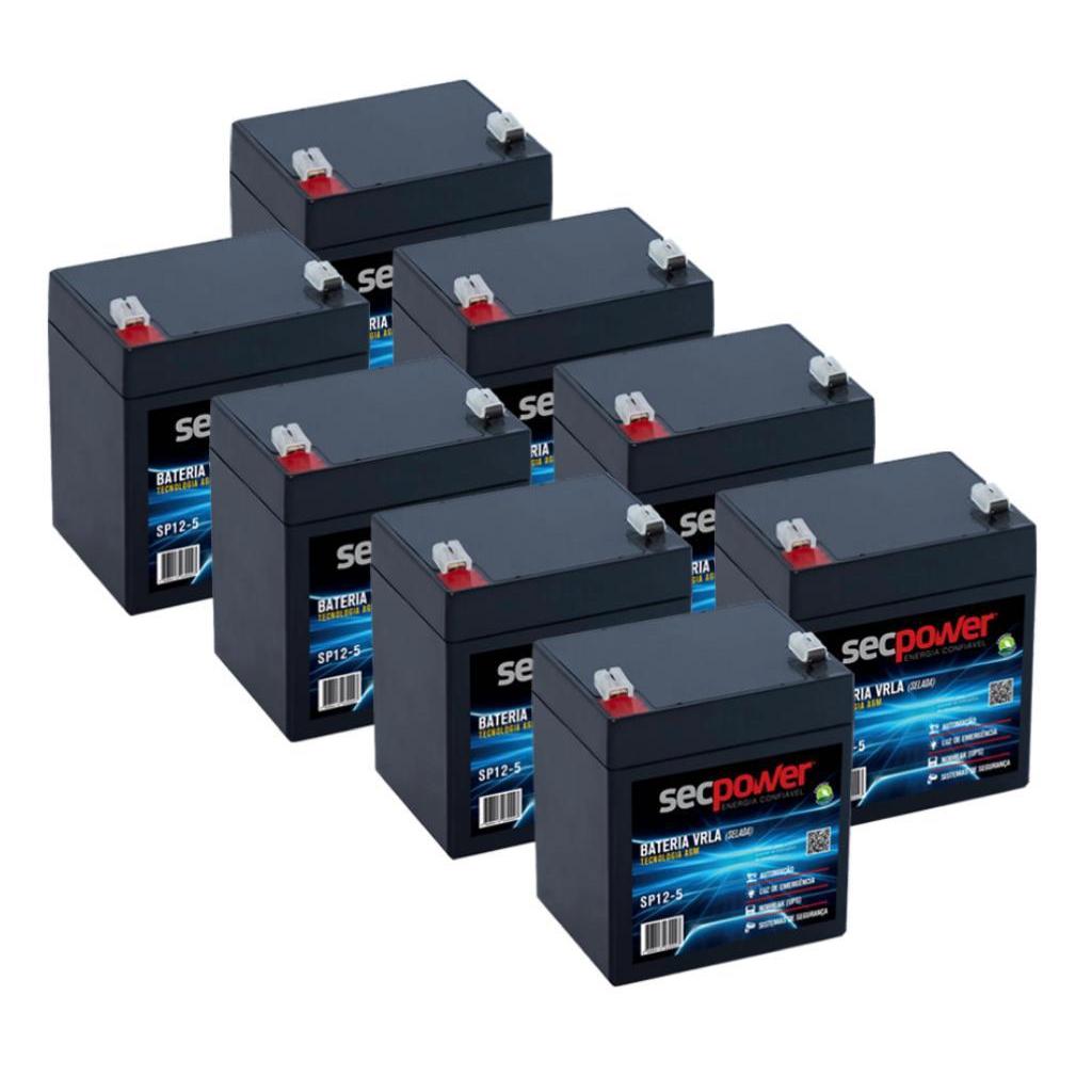 KIT 8 UNIDADES DA 12V 5AH PARA NO BREAK , ALARMES , BRINQUEDOS , AUTOMAÇÃO.