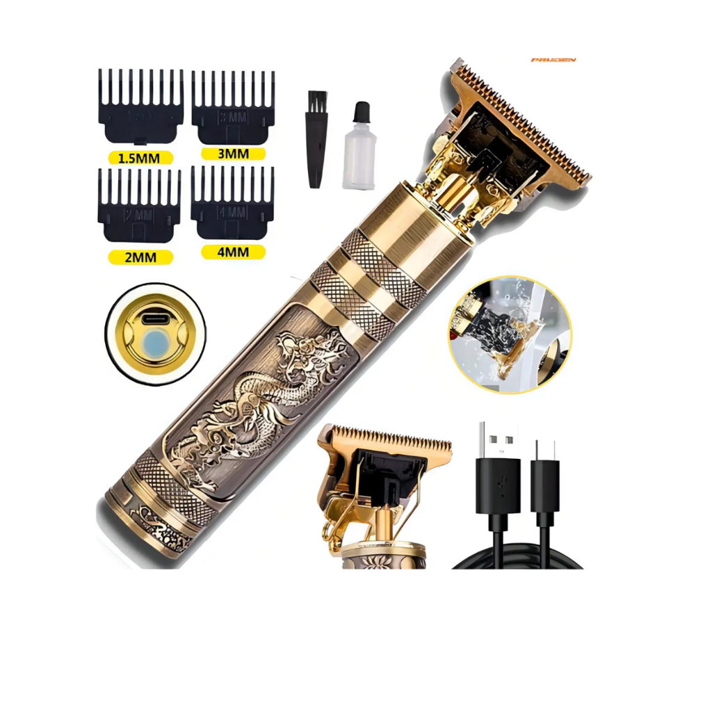 Maquininha de Corte Profissional Sem Fio Lâminas Titanium USB