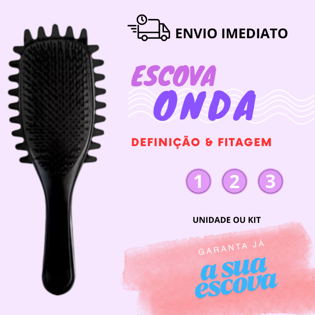 Escova Modeladora Raquete Definição De Cachos Perfeitos