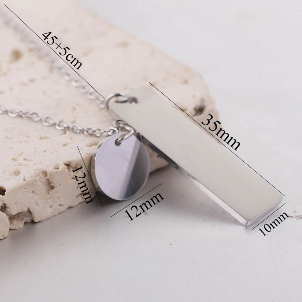Colar Personalizado Aço Inox Masculino e Feminino Pingente Gravado Nome Frase Inicial · foto 2