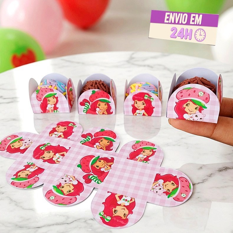 Forminhas Brigadeiro Moranguinho - forminha para doces - Forminha para docinhos - Aniversário