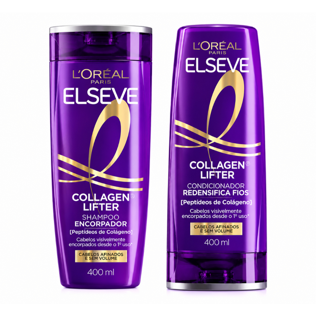 Kit Elseve Collagen Lifter Shampoo Encorpador 400ml + Condicionador 400ml