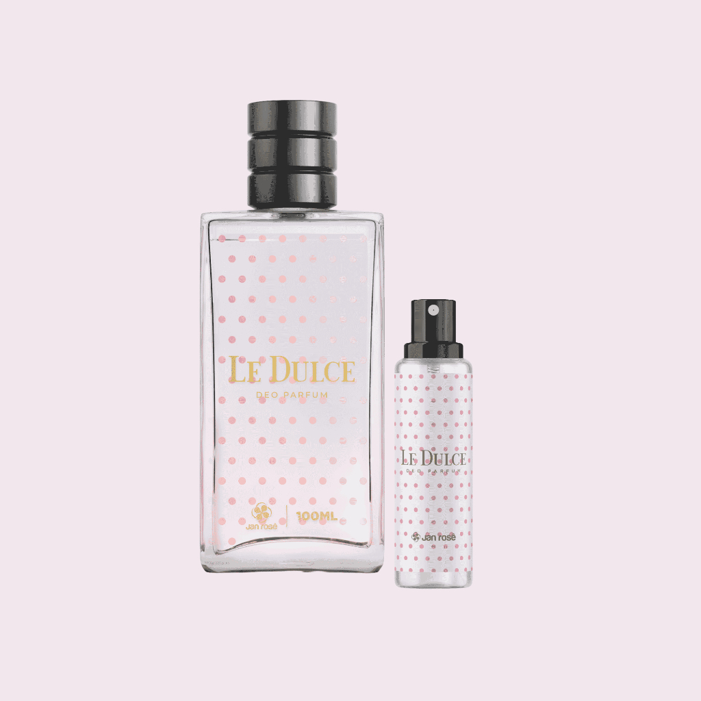 Perfume Feminino Le Dulce Floral Doce Longa Fixação Frasco Vidro Rosa 100ml + Mini 15ml Uso Diário