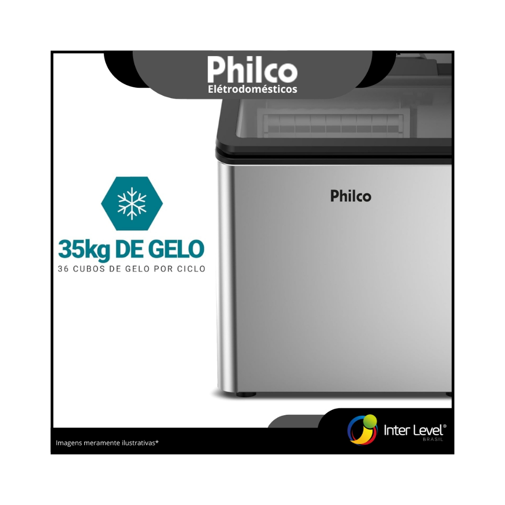 Máquina De Gelo Revestimento Em Inox Produz 35Kg de Gelo por Dia Pmg35a Philco · foto 2