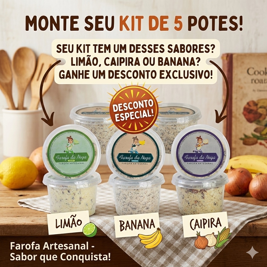 Farofa Da Nega - Kit com 5 Potes