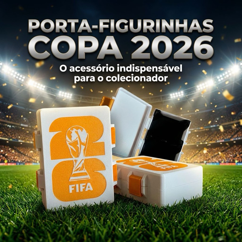 Porta Figurinhas Album Copa do Mundo 2026 Futebol Case Estojo Organizador Grande