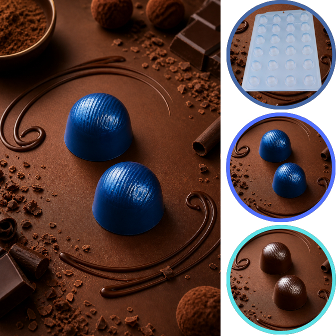 1~5 Forma BWB Simples Semiprofissional, Alto Rendimento Doces Finos Chocolates Cód. 3534 - SP Riscado (CHOCO)