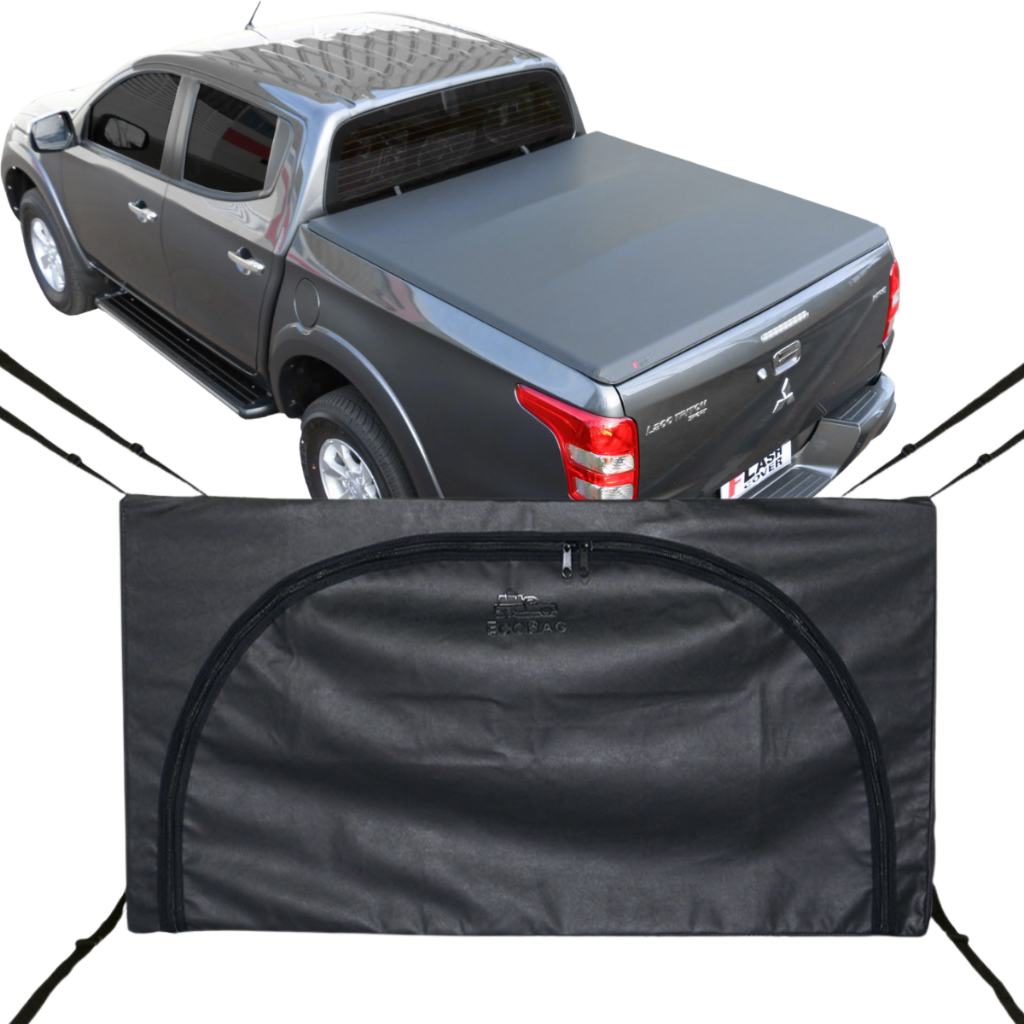 Bolsa Carroceria Caçamba Ecobag Flash Cover Triton Sport Protege Sua Carga 378L Com Ziper Preto