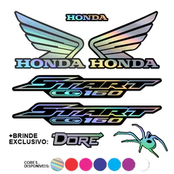 Kit Adesivos Holográficos Start 160 2022 2023 2024 Várias Cores