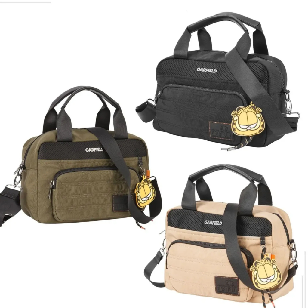 Bolsa Transversal Garfield Original Tactel Alça de Mão e Ombro Reforçada Feminina Casual Trabalho