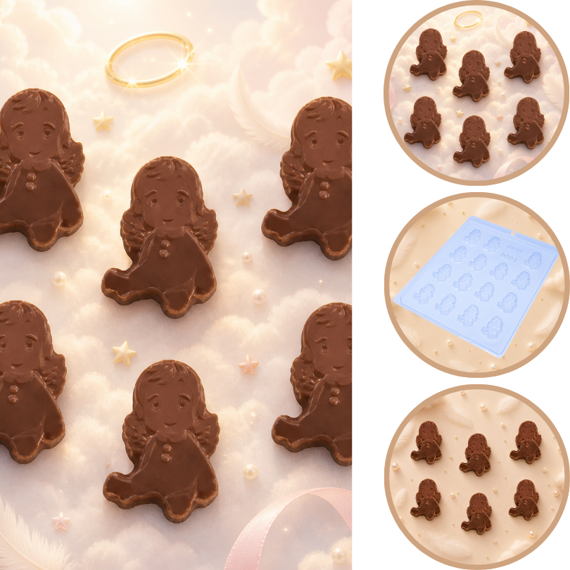 1~10 Forma Simples Anjinhos 9591 (i6) em Acetato BWB Para Bombom, Doces Dia Das Crianças e Infantil (CHOCO)
