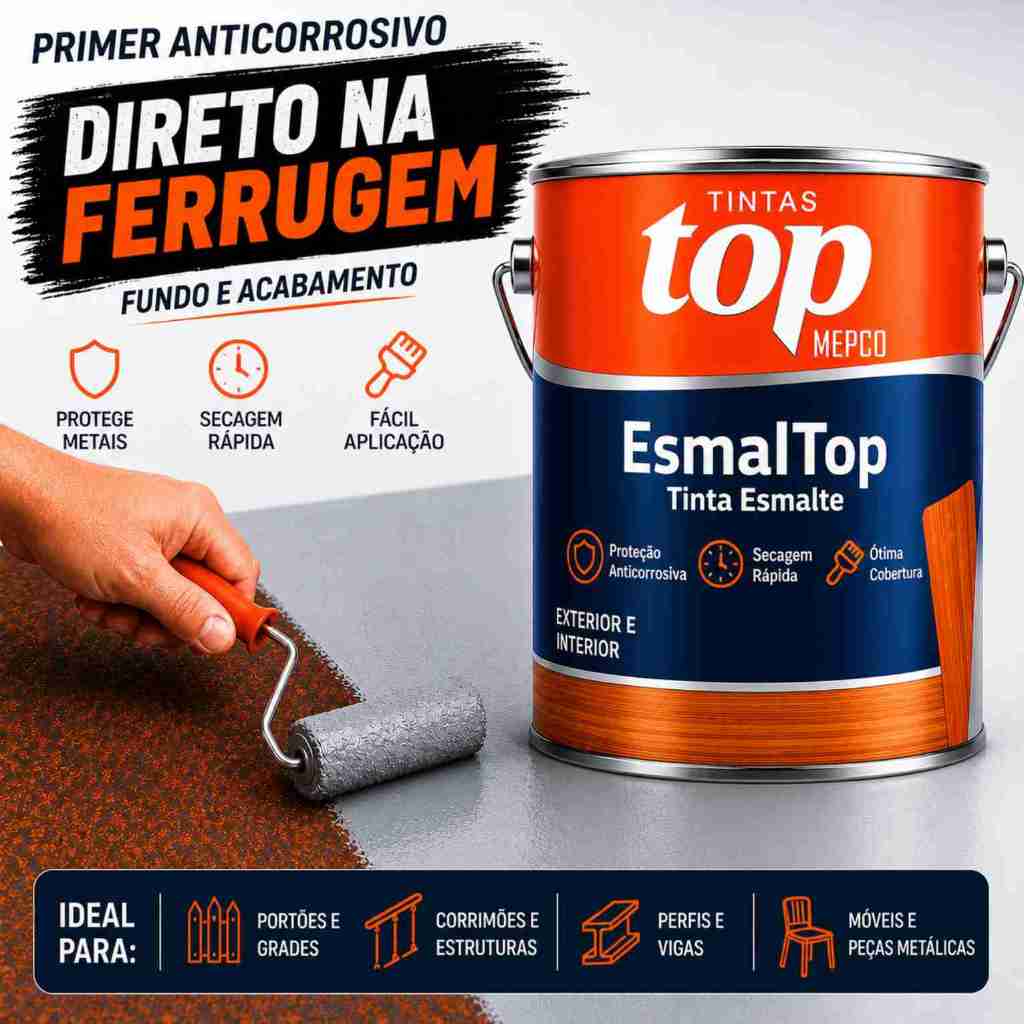 Tinta Direto na Ferrugem 900 ml – Proteção Rápida, Alta Cobertura e Durabilidade Para Metais