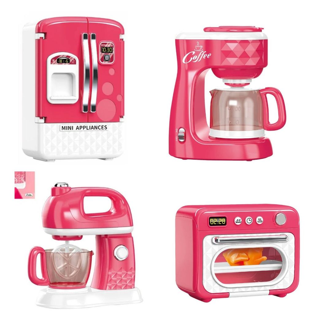 Brinquedo infantil cozinha mini geladeira forno batedeira cafeteira luz som a escolher presente educativo