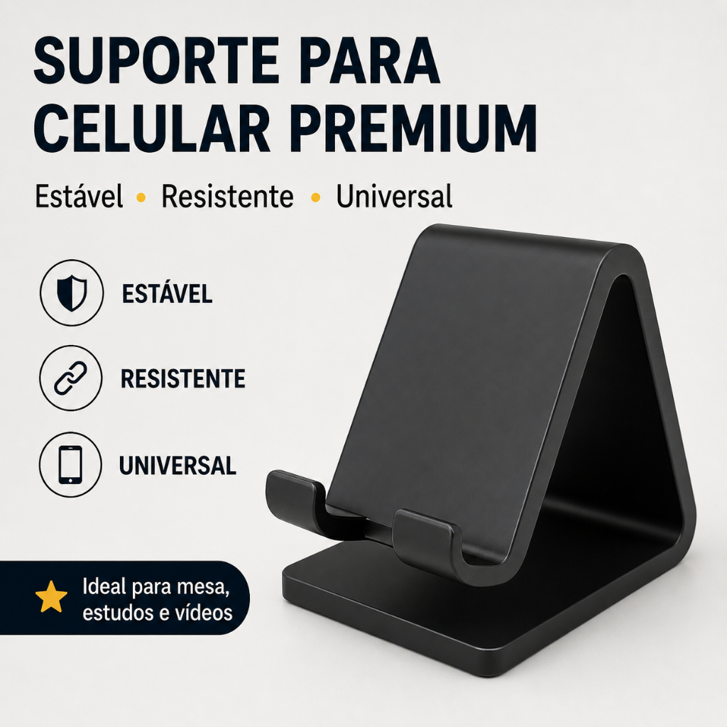 Suporte Para Celular Mesa Universal Antiderrapante Resistente Compacto Para Vídeos Estudos Trabalho