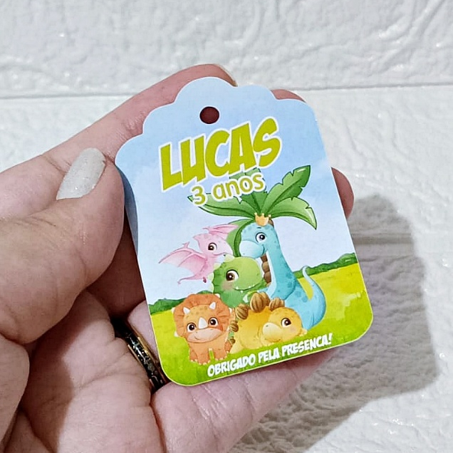 TAG AGRADECIMENTO PERSONALIZADA DINOBABY DINOSSAURO BABY / FESTA ANIVERSÁRIO MÊSVERSÁRIO