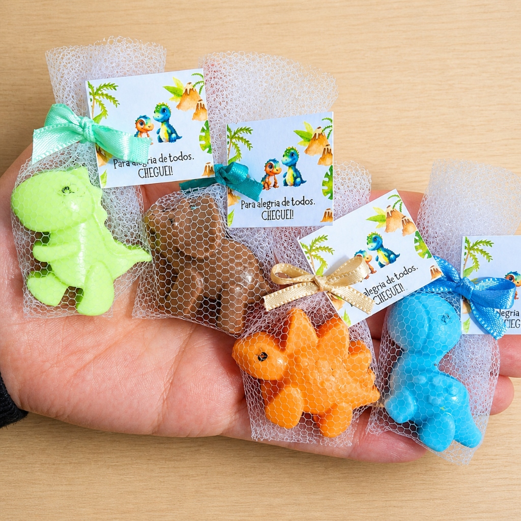 KIT10un de Lembrancinha mini DINOSSAURO  de sabonete para bebê/cha de bebe/nascimento/festas/eventos/aniversarios