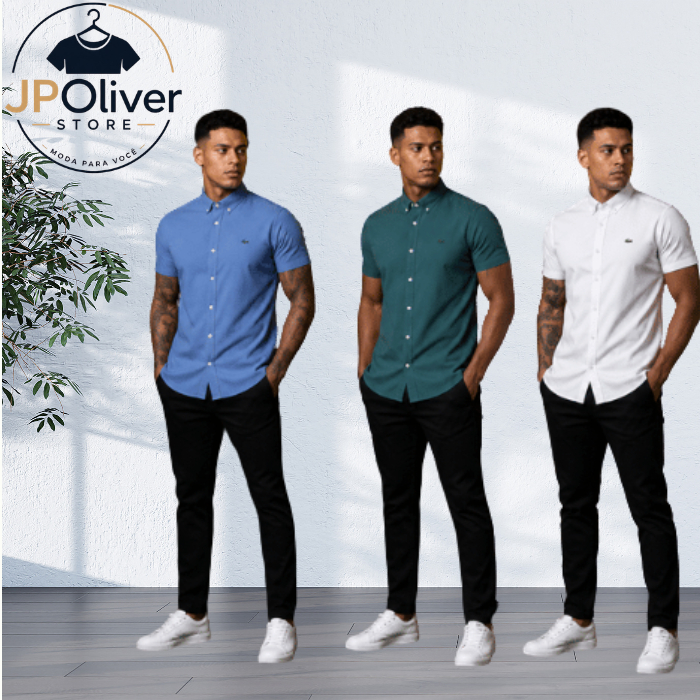 Camisa Masculina Viscose com Elastano - Casual Confortável, Estilo Social | JPOliver