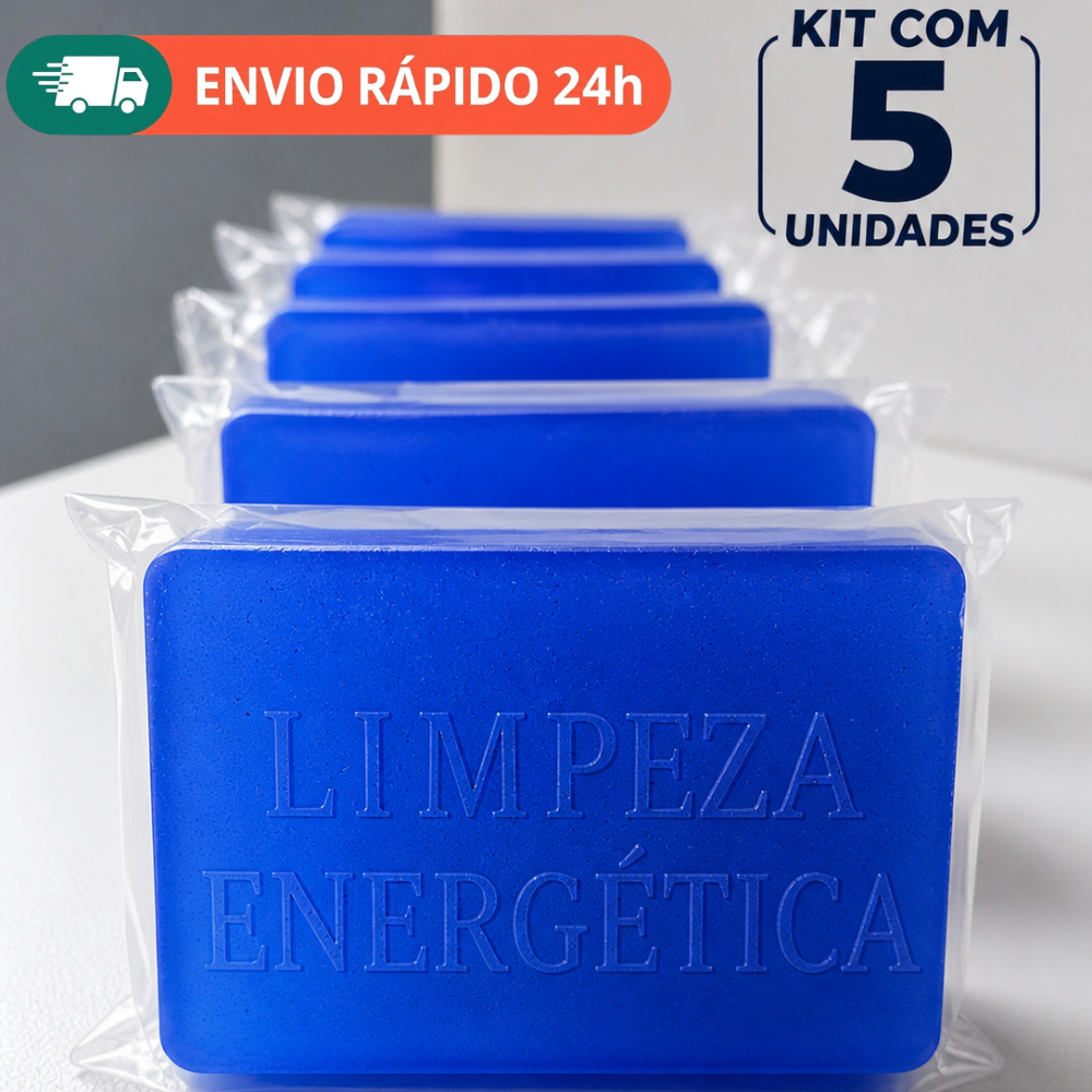 5 Sabonete Artesanal de Anil/Waji Glicerinado Hipoalergênico Veg 40g Limpeza Espiritual e Energética