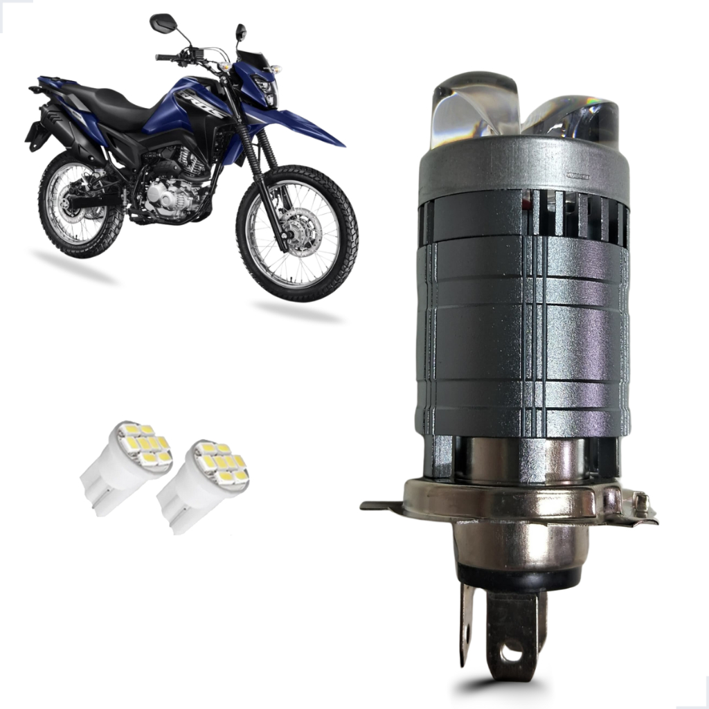 Lâmpada Led H4 Farol Alto e Baixo Stallion G205 Moto Honda NXR 160Bros 2015 até 2023