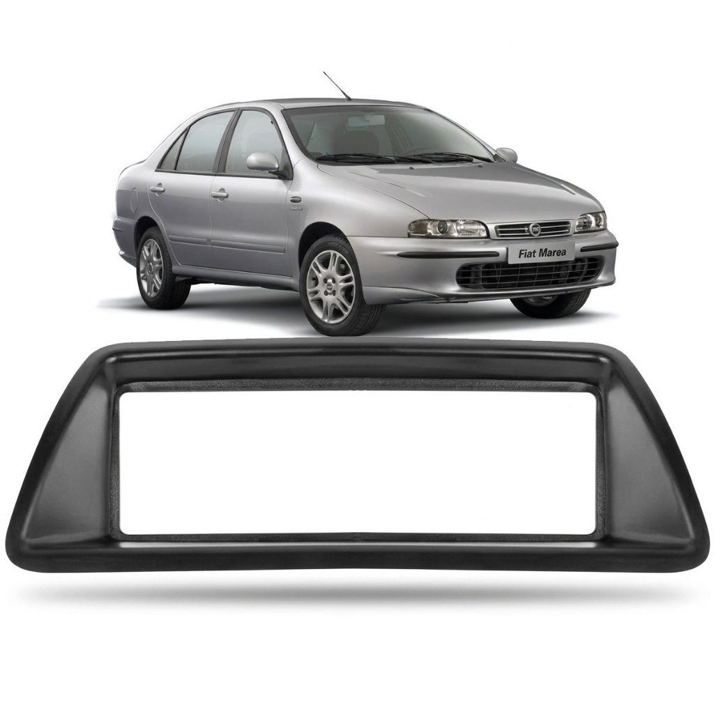 Moldura 1 Din Painel Cd Rádio Fiat Marea 1998 a 2008/ Brava 1995 a 2003 - Preta